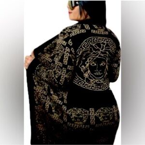 Black cardigan fashion sweater.